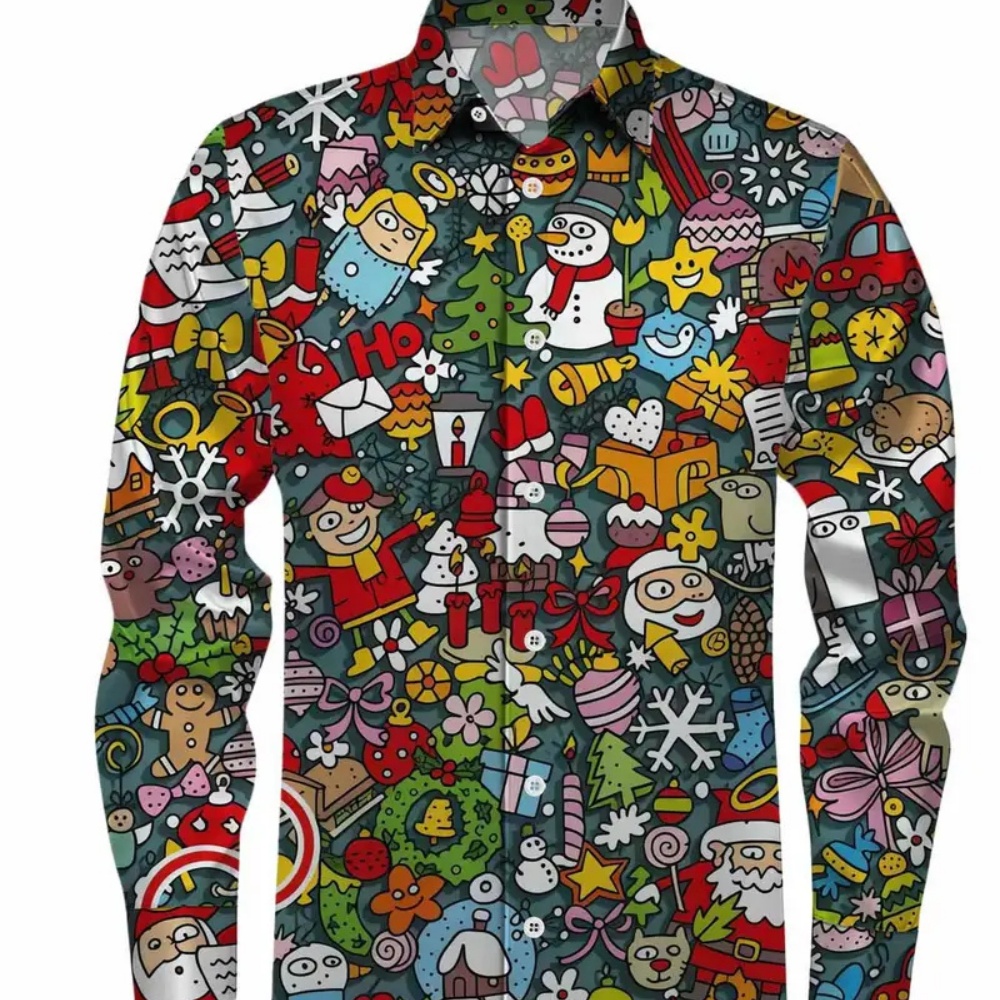 Erkek Uzun Kollu Noel Baskılı  - Winter Clothing Gift Ideas incelemesi ve fiyatı